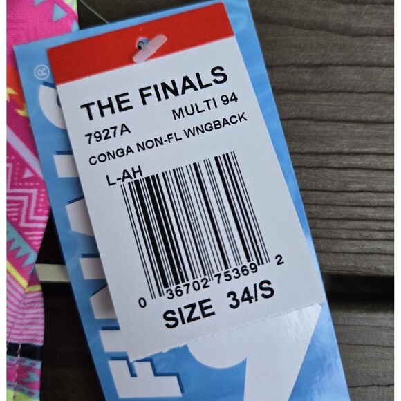 TYR The Finals Women Conga 1-pc Swimsuit Wing back Pink/multi- Size 34 New - Picture 3 of 4
